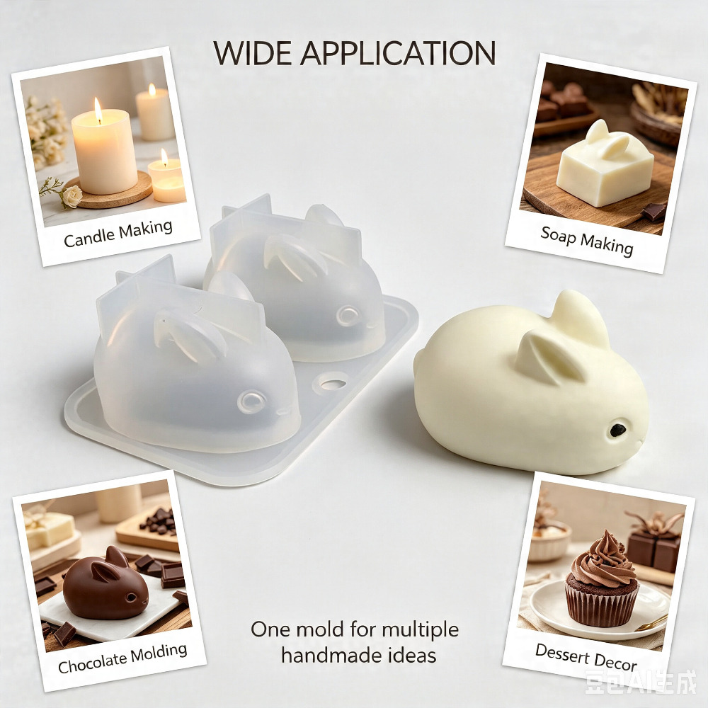 3D Mini Rabbit Silicone Mold F - đánh giá và giá Candle Making Items