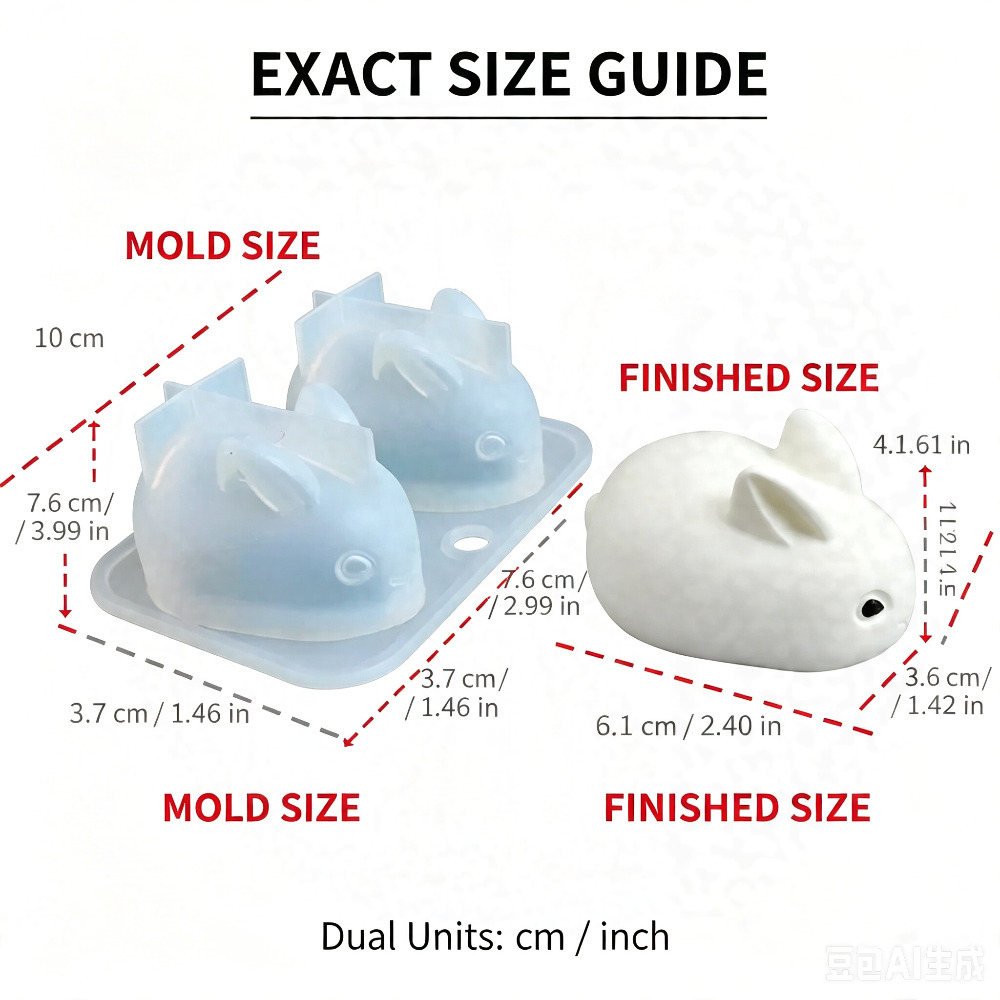 3D Mini Rabbit Silicone Mold F - đánh giá và giá Candle Making Items