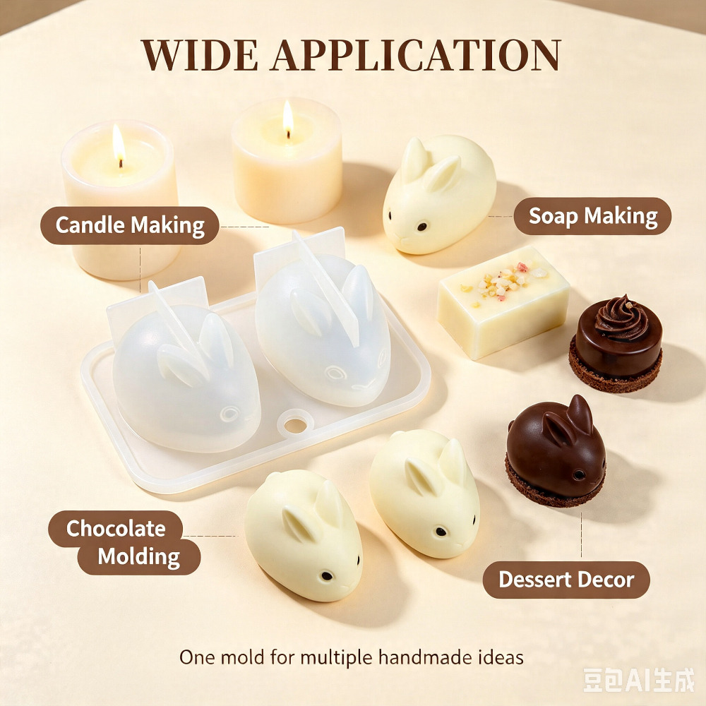3D Mini Rabbit Silicone Mold F - đánh giá và giá Candle Making Items