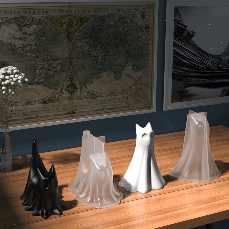 Ghost Cat Halloween Desktop Or - đánh giá và giá Candle Making Items