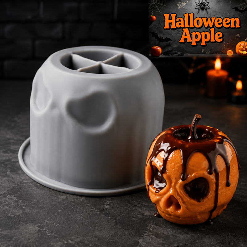 Halloween skull apple silicone - đánh giá và giá Candle Making Items