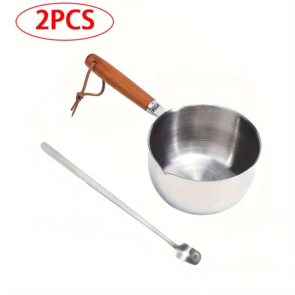 2PCS/SET Wood Handle Wax Melti - đánh giá và giá Candle Making Pot