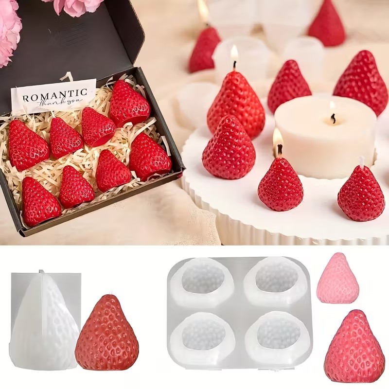 Strawberry Silicone Candle Mol - đánh giá và giá Candle Making Items